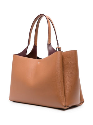 Timeless Calf Leather Tote Handbag in Brown by TOD'S