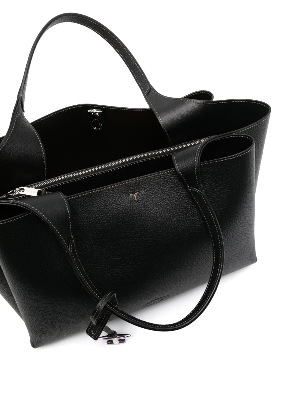 TOD'S Timeless Medium Black Leather Tote