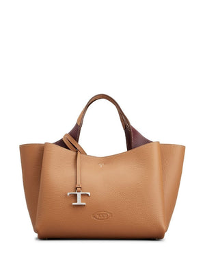 TOD'S LOGOPLAQUE LEATHER Tote Handbag Handbag