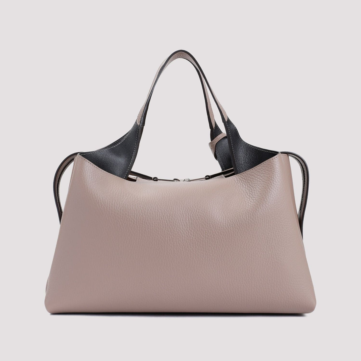 TOD'S Elegant Nude Grained Leather Tote Bag 35x23x17 cm