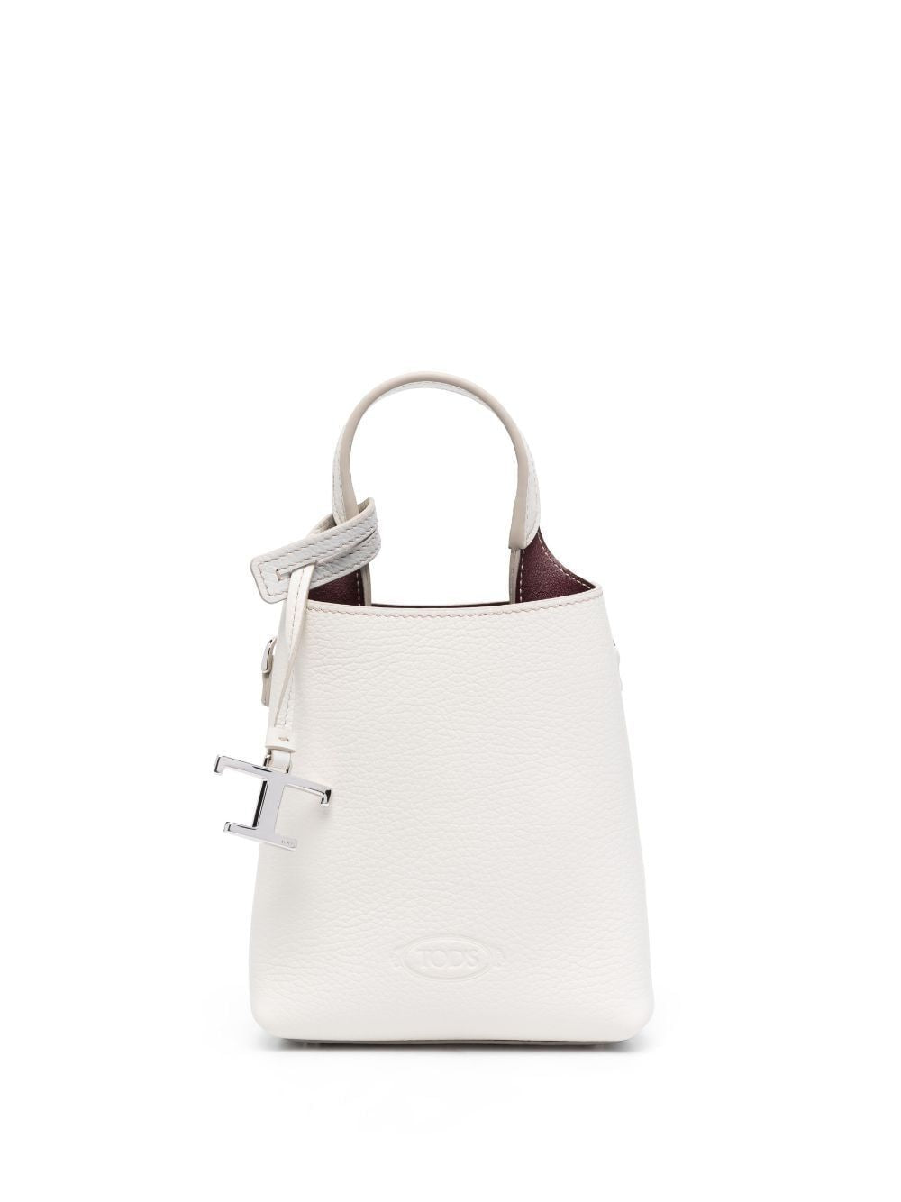 TOD'S Timeless Pebbled Taupe Tote Handbag for Women