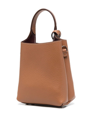 Taupe Brown Leather Tote Handbag - SS24 Collection