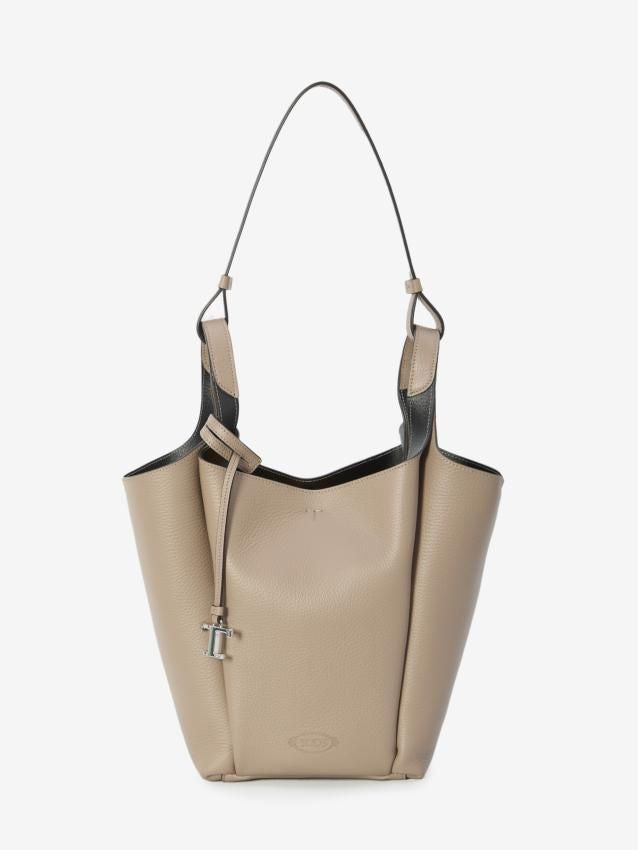 TOD'S Elegant Mini Bucket Bag in Grained Leather (12.6x11.8x4.7 inches)