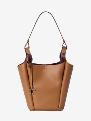 TOD'S Elegant Mini Bucket Bag in Grained Leather (12.6x11.8x4.7 inches)