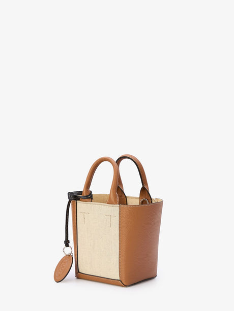 Chic and Versatile Double Handle Handbag in Shades of Brown and Cream