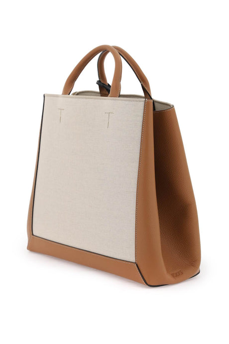 TOD'S Luxury Canvas and Leather Tote Handbag for Women