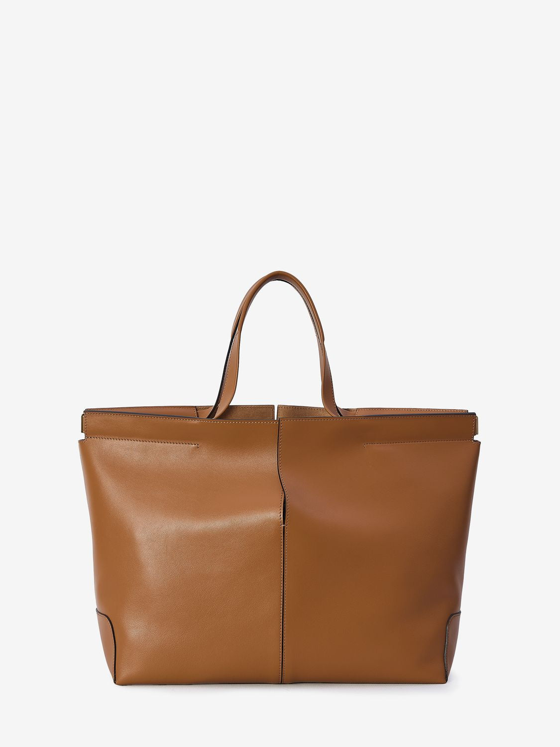 TOD'S Elegant Saddle Brown Leather Tote, 37x30x16cm