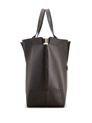 TOD'S Chic Brown Leather Handbag with Sleek Slits