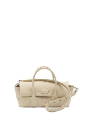 Cream-Colored Reverse EW Flap Handbag for Women