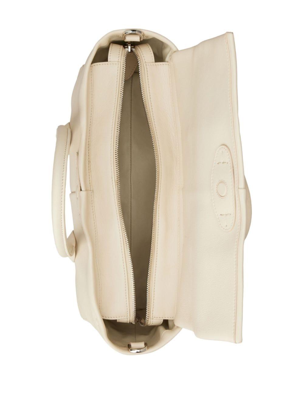 TOD'S Mini Cream Calfskin Handbag with Flap Closure