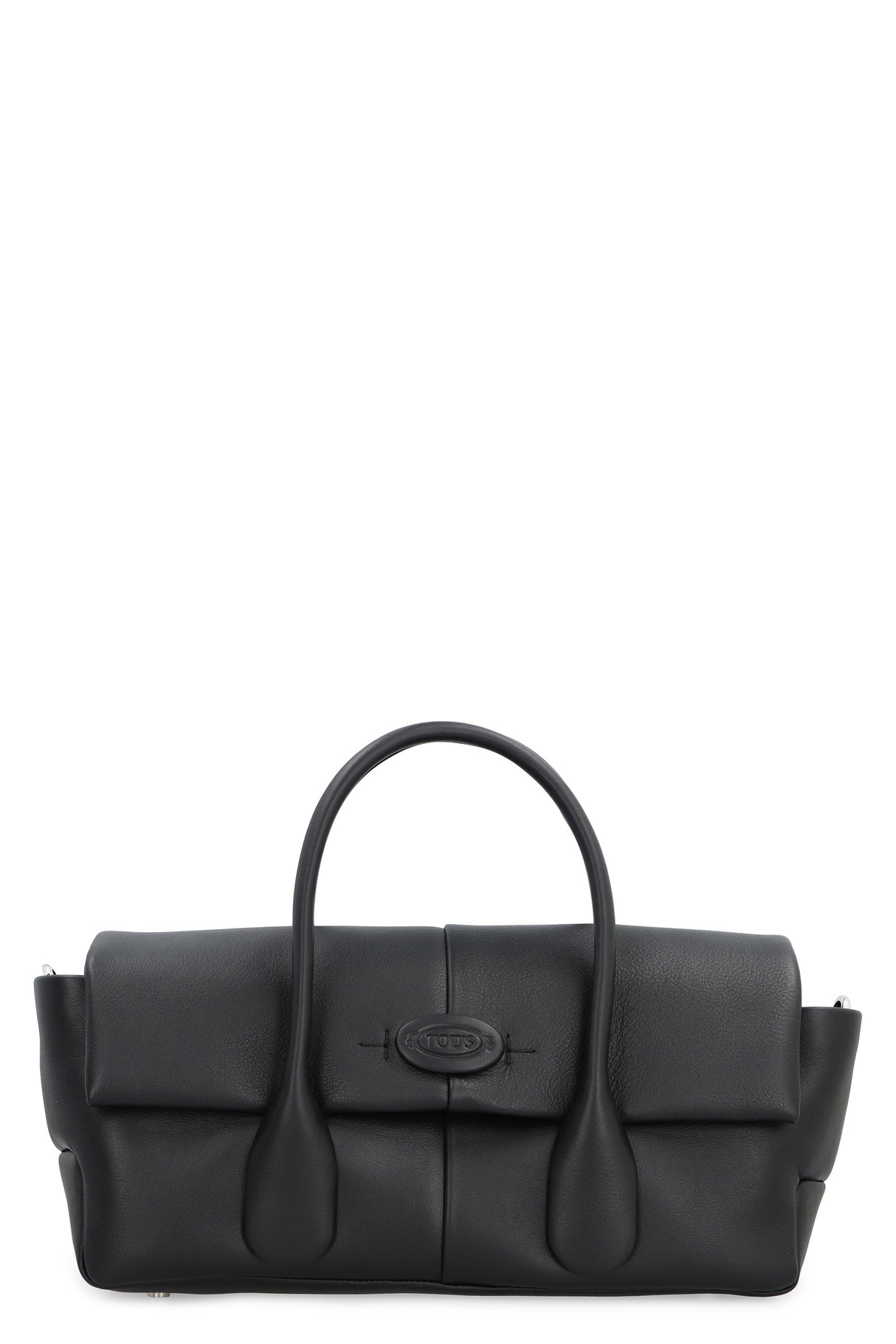 TOD'S Black Leather Handbag for Women | Zippered Closure | Adjustable Shoulder Strap