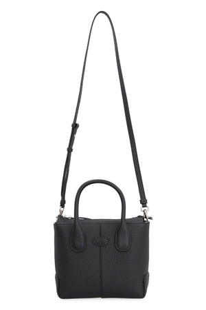 Black Pebbled Leather Tote with Silver-Tone Hardware