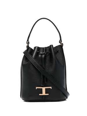 TOD'S Timeless Mini Leather Bucket Bag - 17x20x9.5 cm