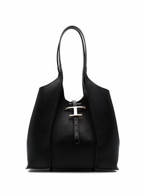 حقيبة تسوق جلدية سوداء للنساء - مجموعة ربيع وصيف 2024