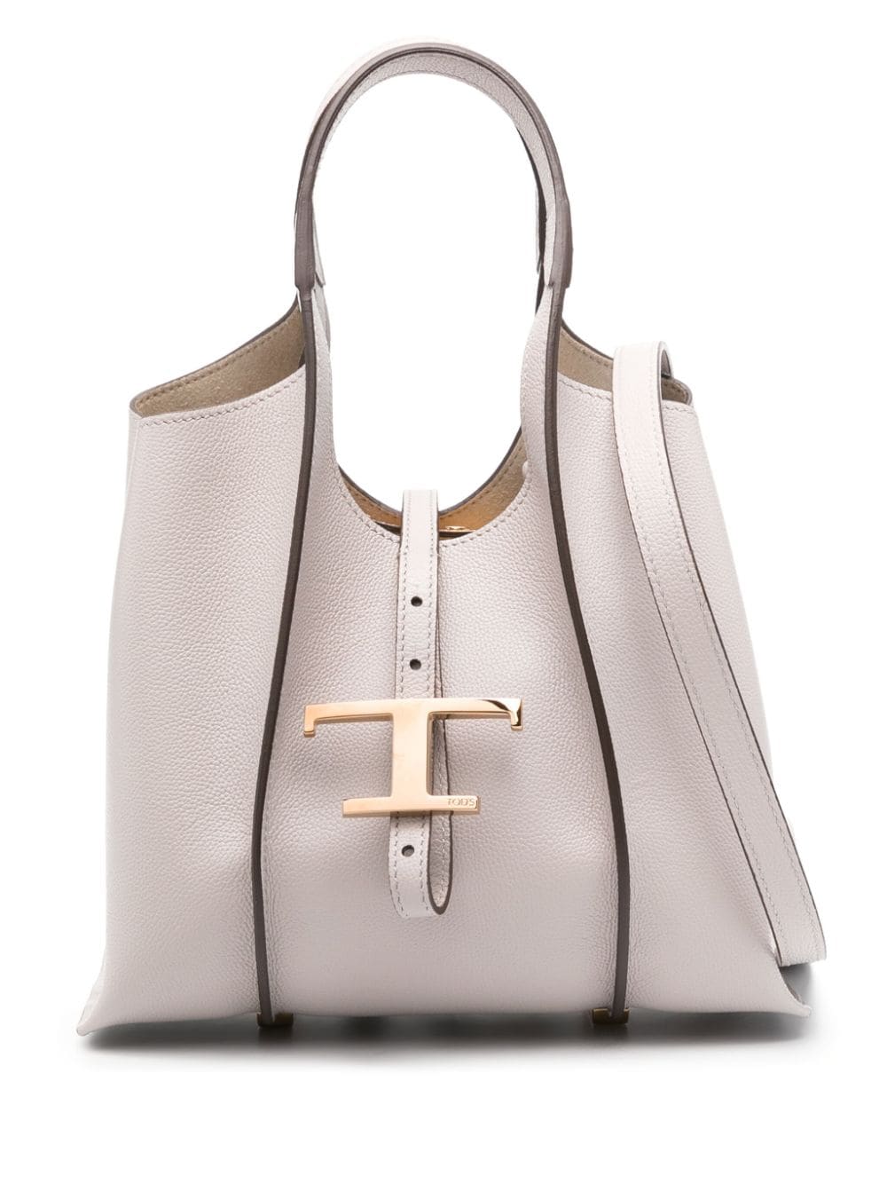 Timeless Mini Pebbled Leather Tote with Pleat Detailing