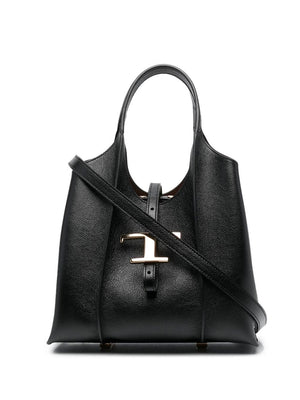 TOD'S Elegant Mini Timeless Tote in Black Leather