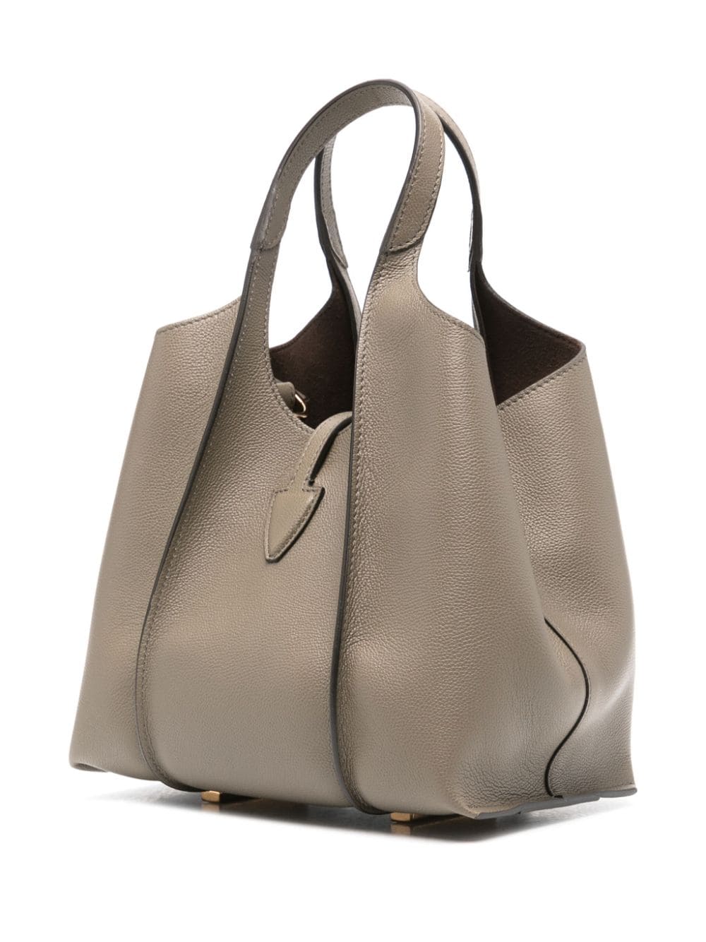 TOD'S Timeless Mini Leather Tote with Gold-Tone Plaque