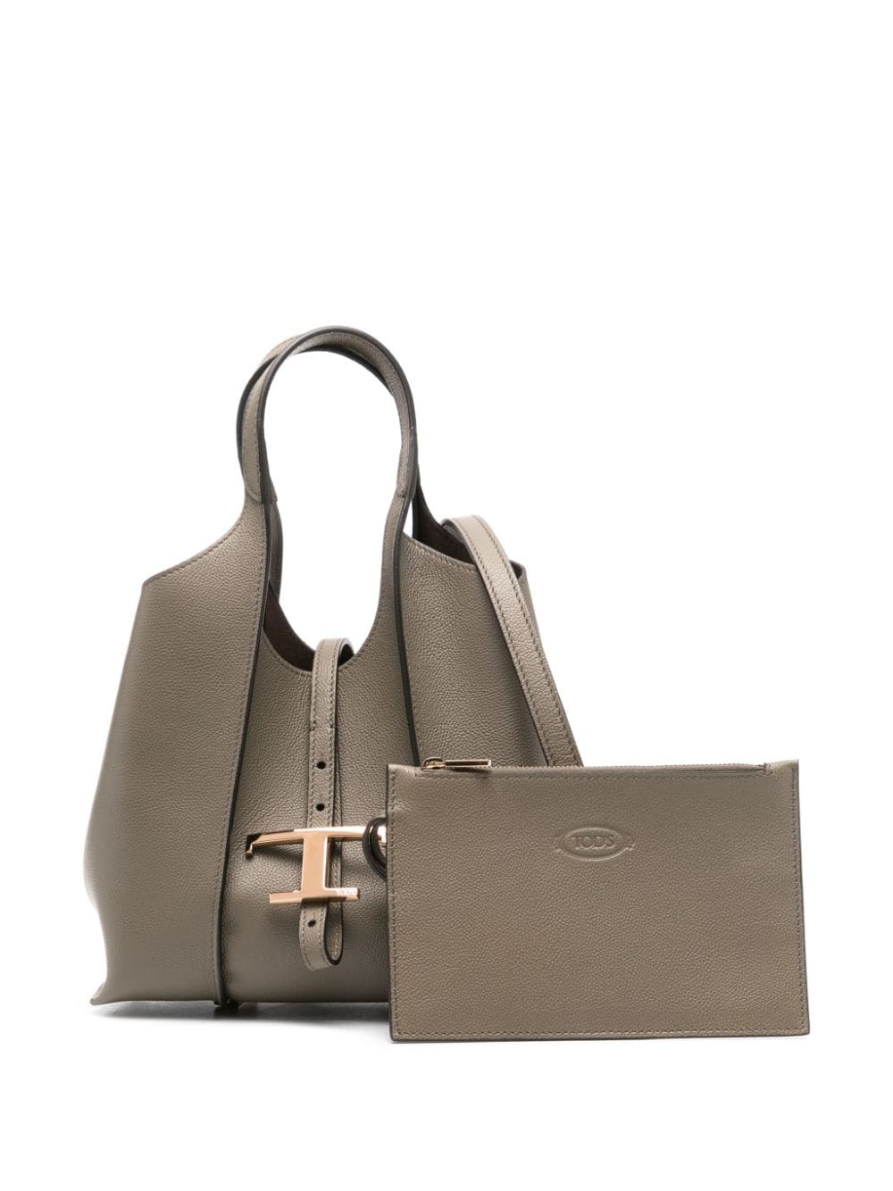 TOD'S Timeless Mini Leather Tote with Gold-Tone Plaque