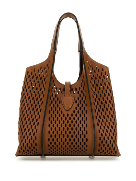 TOD'S Timeless Perforated Leather Mini Tote Handbag