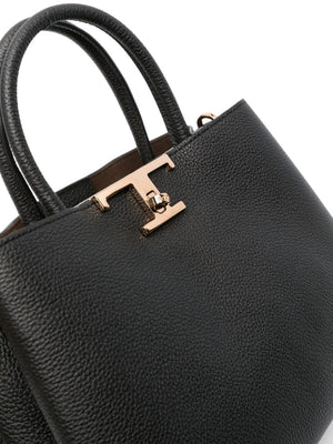 TOD'S Mini Leather Handbag with Elegant Gold Accents