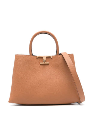 TOD'S Timeless Mini Shopper Handbag in Brown - W:11" H:7.7" D:4.7"