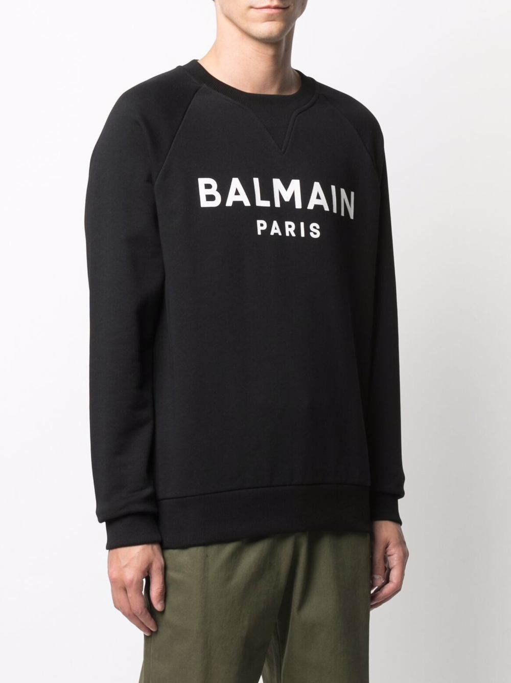 Men's Black Balmain Print Sweatshirt - SS22