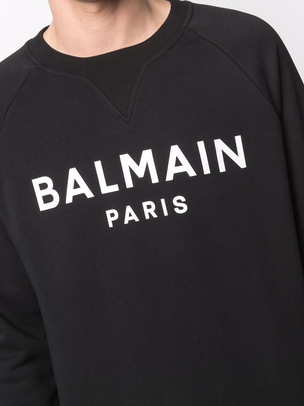 Men's Black Balmain Print Sweatshirt - SS22