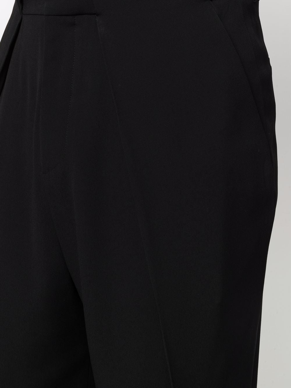 BALMAIN Sophisticated Black Folded Crepe Pants for Men