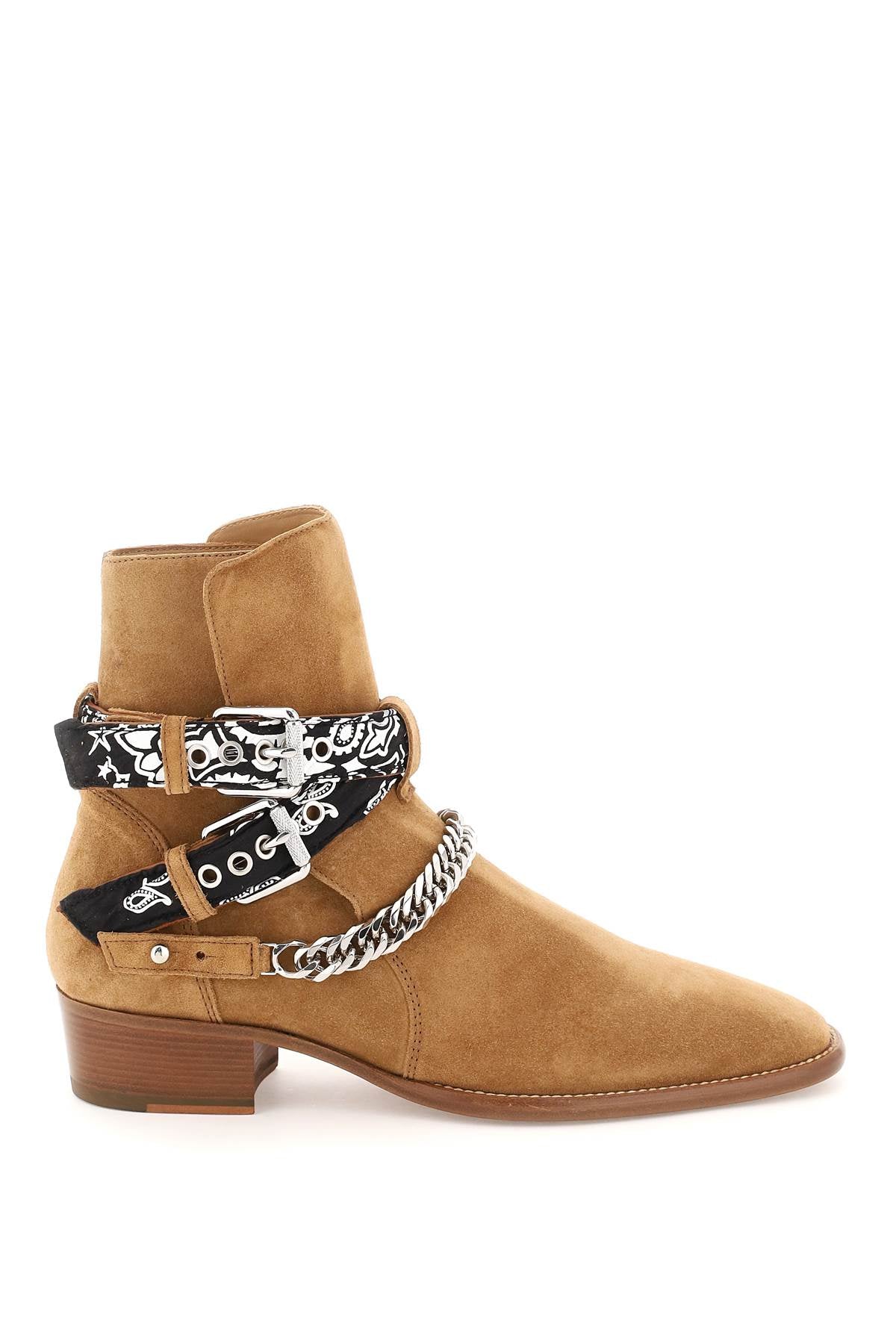 Suede Boots with Bandana Ankle Straps for Men