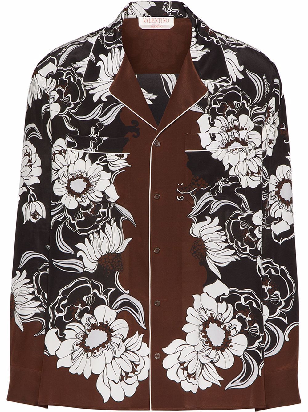 VALENTINO Men's Street Flowers Silk Shirt for SS22