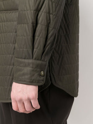 Green Quilted V-Neck Jacket for Men - SS22 Collection