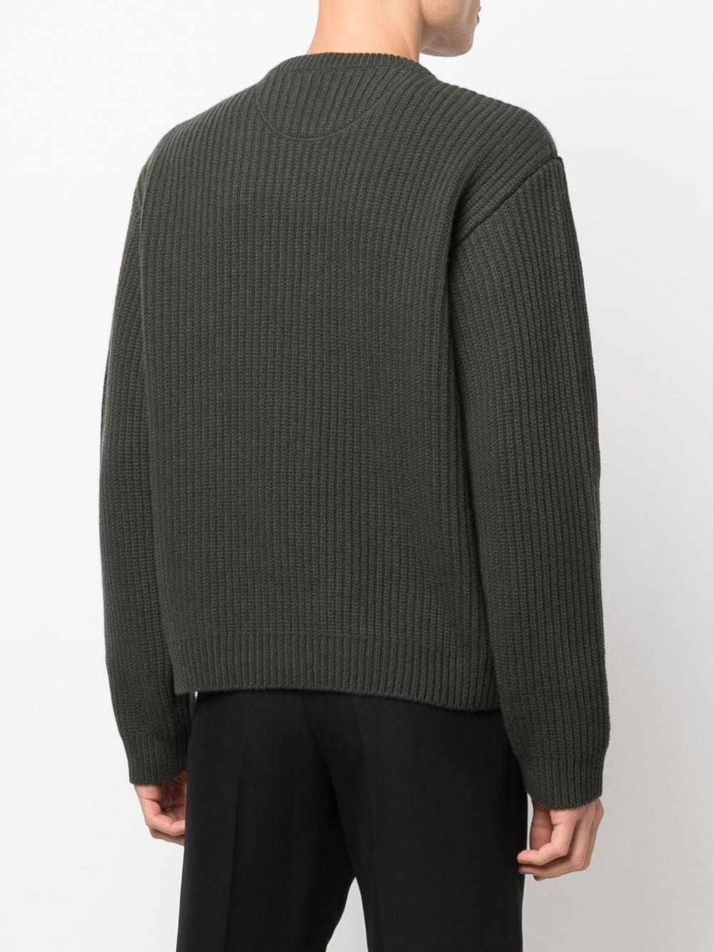 VALENTINO Green Embroidered Tulle Sweater for Men