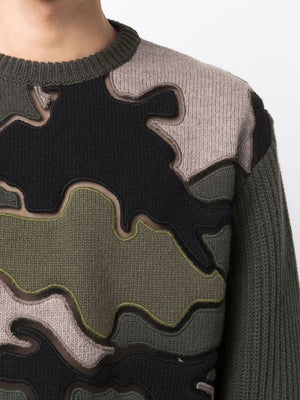 VALENTINO Green Embroidered Tulle Sweater for Men