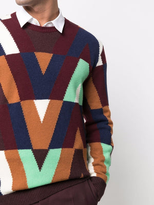 VALENTINO Multicolor Knit Sweater for Men - SS22 Collection