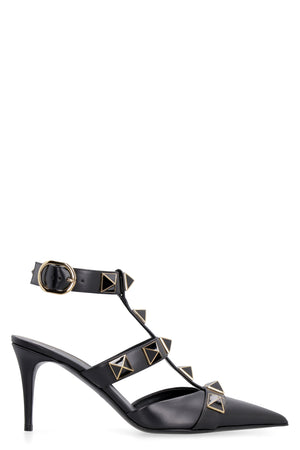 VALENTINO Roman Studs Slingback Pumps in Black for Women