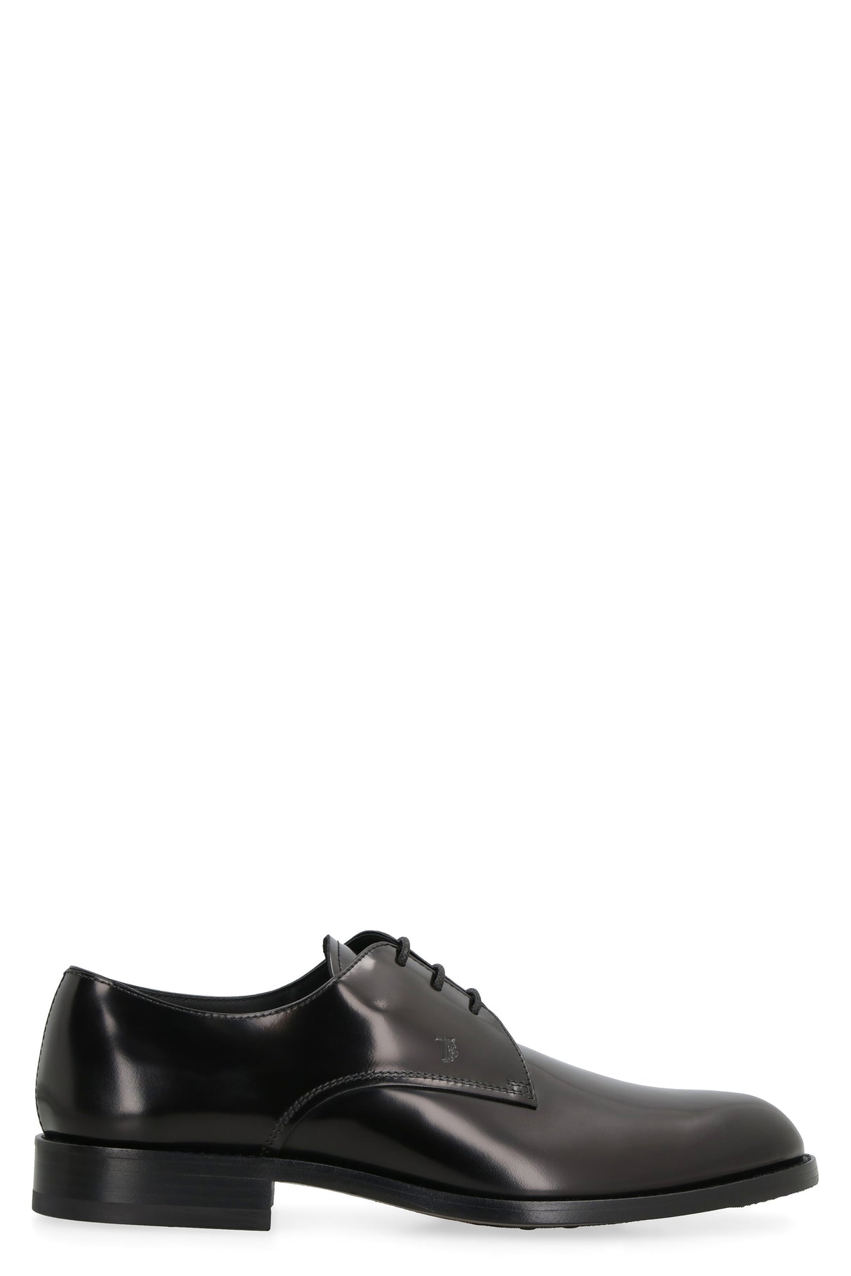 حذاء دربي أسود من الجلد مع رباط للرجال | مجموعة SS24