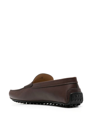 TOD'S Suede Slip-On Moccasins with Rafia Insert