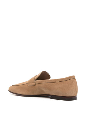 TODS Men's Classic Suede Loafer with Leather Sole - Beige