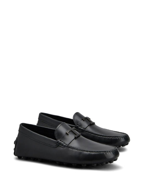TOD'S Sophisticated Black Leather Men's Moccasins for SS24