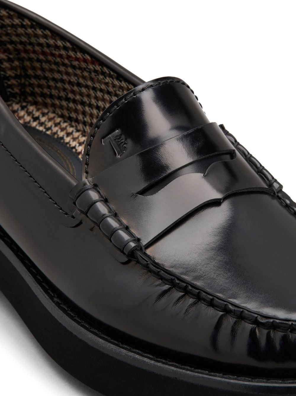 男士黑色真皮懒鞋，附橡胶底，可用于2024年秋冬系列