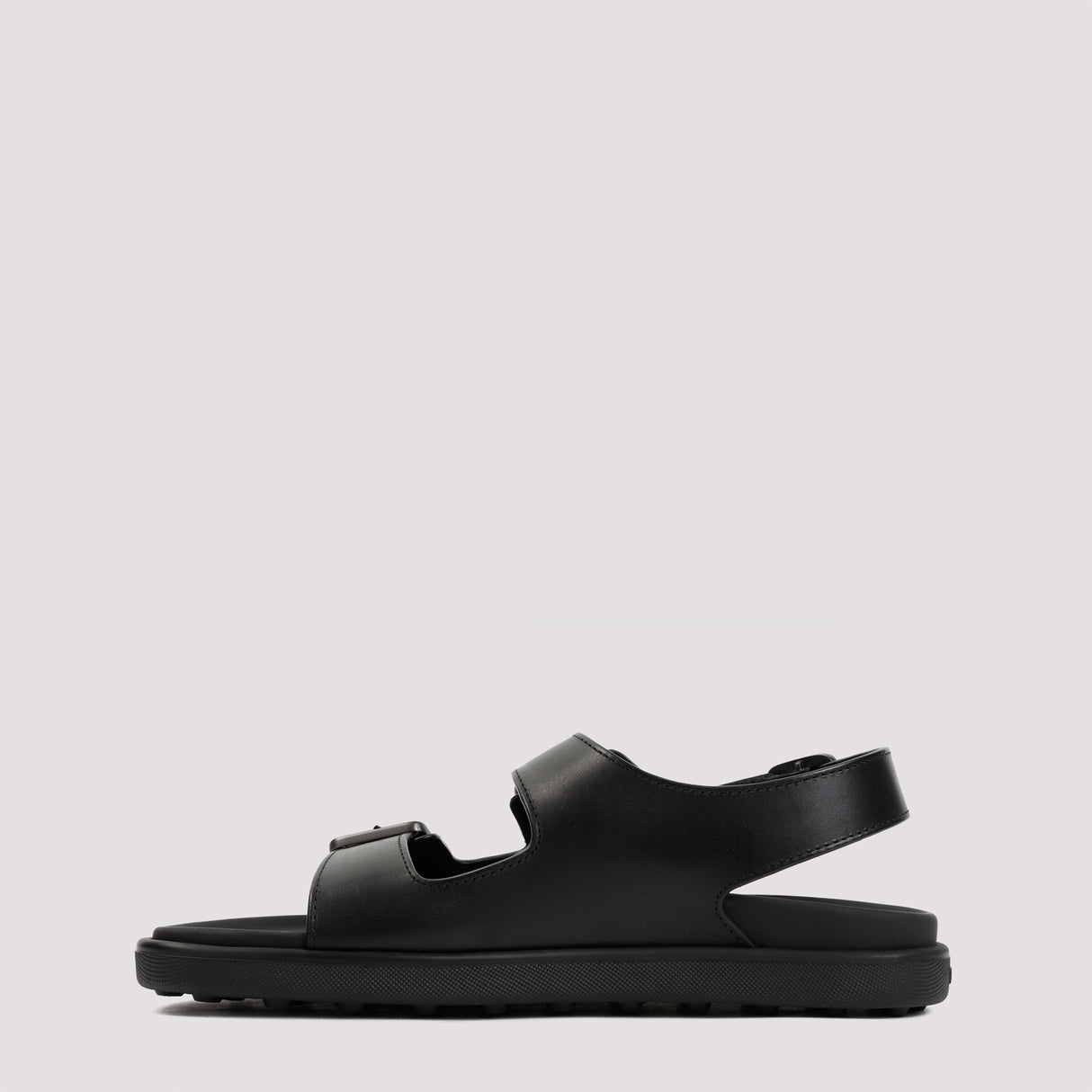 TOD'S Men's Black Leather Sandals for SS24