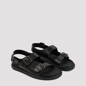 TOD'S Men's Black Leather Sandals for SS24