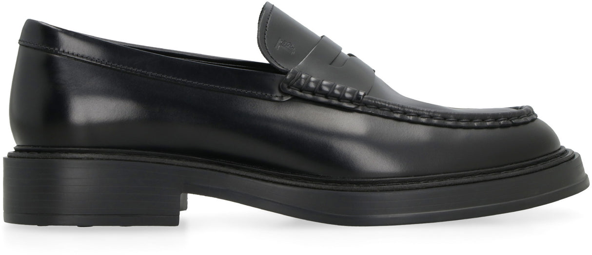 Men's Classic Black Leather Loafers