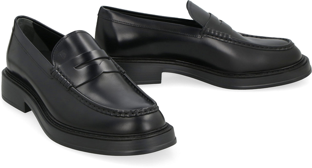 Men's Classic Black Leather Loafers