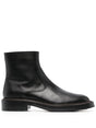 TODS Men's Classic Black Leather Boots with Signature Stitching