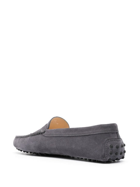 TOD'S Women's Grey Suede Slip-On Loafers