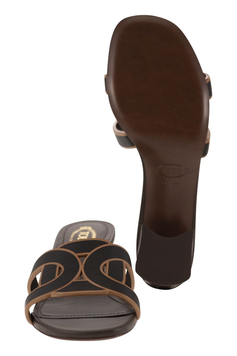 TOD'S Stylish Brown Leather Sandals for Women