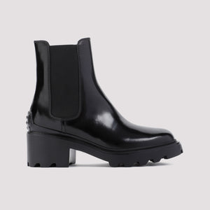 TOD'S Sleek Chelsea Leather Heel Boots