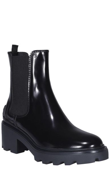 TOD'S Elegant Italian Leather Chelsea Boots with 15cm Shaft, 6cm Heel