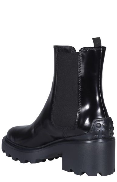 TOD'S Elegant Italian Leather Chelsea Boots with 15cm Shaft, 6cm Heel